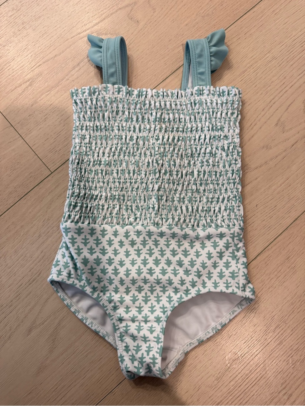 Minnow x Sister Parish Girls’ Mint Green Smocked One-Piece Swimsuit | Size 1
